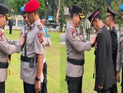 Kapolres Dharmasraya Pimpin Sertijab Kasat Reskrim dan Wisuda Purna Bhakti