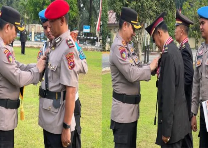 Kapolres Dharmasraya Pimpin Sertijab Kasat Reskrim dan Wisuda Purna Bhakti