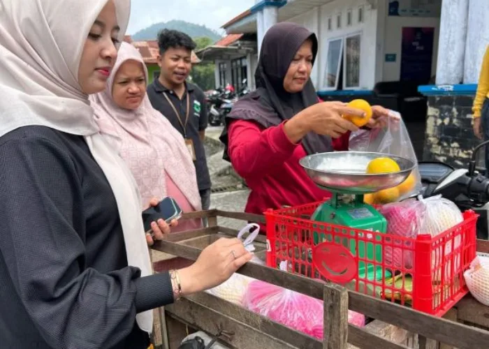 Gunakan Motor, Ayang Jajakan Buah dari Kantor ke Kantor