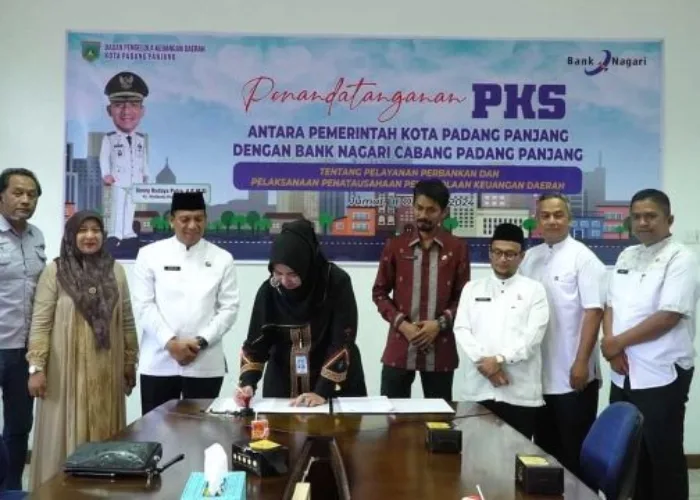 Tingkatkan Kualitas Pelayanan, Pemko-Bank Nagari Tandatangani Perjanjian Kerja Sama