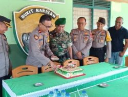 Polres Dharmasraya Berikan Kejutan di HUT TNI ke-79 kepada Koramil 03/Pulau Punjung