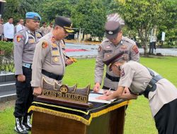 Kapolres Dharmasraya Pimpin Upacara Sertijab Wakapolres dan Kabagren