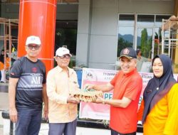 Senam Sehat HUT DWP ke-25, Bupati Bagi Lansia dan Fakir Miskin Sembako