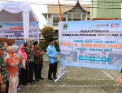 RSUD Pariaman Berganti Nama Menjadi RSUD Prof. H. M. Yamin, SH