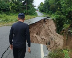 Jalan Penghubung Padang Baru-Kampung Bonai Amblas, Bupati Perintahkan Kadis PUPR Turun ke Lokasi