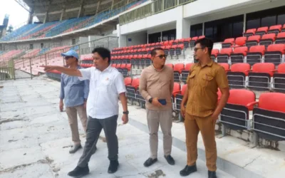 Persiapan Tuan Rumah Bersama PON, Hamdanus Bawa KONI Bengkulu Tinjau Stadion Utama Sumbar