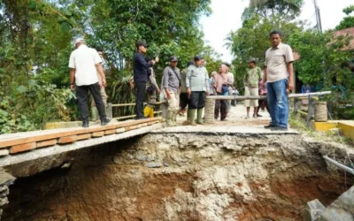 Dikebut Jalan Penghubung Temporer, Bupati Eka Putra Tinjau Normalisasi Batang Sumpur dan Jembatan Baiang Malalo