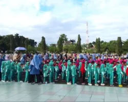 Meriahkan Gebyar RA dan HAB ke-80, Ratusan Murid RA se Pasaman Barat Senam Bersama