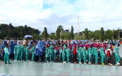 Meriahkan Gebyar RA dan HAB ke-80, Ratusan Murid RA se Pasaman Barat Senam Bersama