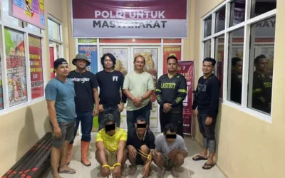 Polres Dharmasraya Amankan Tiga Pekerja Tambang Emas Ilegal di Koto Salak