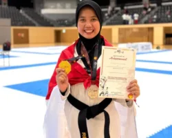 Atlet Sumbar Ressya Faolingga Sumbang Emas di Kejuaraan Taekwondo Internasional Osaka 2026