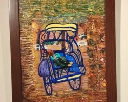 Review Lukisan Karya Canting Puji Setya Wilujeng, “Memeluk Mimpi”