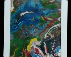 Review Lukisan Tangan Canting Puji Setya Wilujeng, dengan tema “Pulsasi Kromatik”