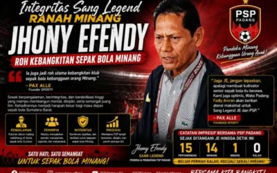 Integritas Sang Legend Ranah Minang, Jhony Efendy Jadi Roh Kebangkitan PSP Padang