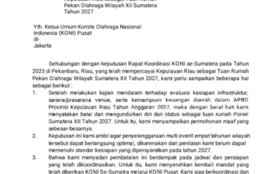Kepri Mundur dari Porwil XII 2027, Nasib Pra-PON Sumatera Kini Menggantung