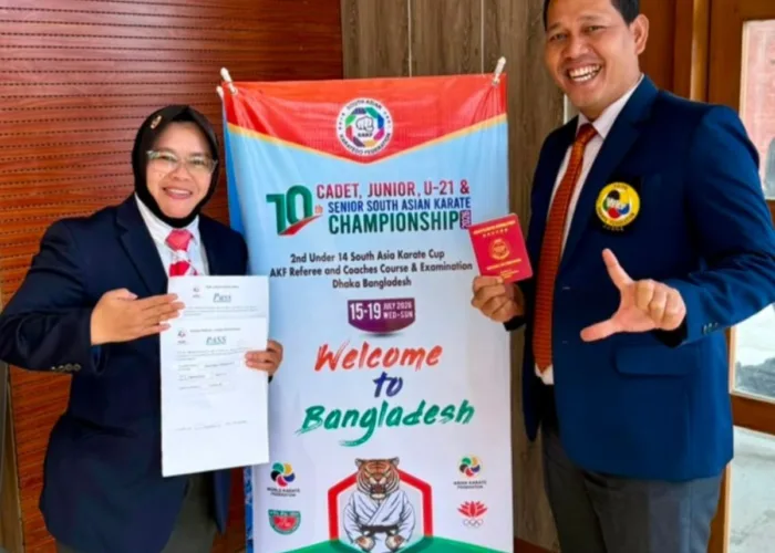 Martinel Lulus Lisensi Wasit AKF, Bersama Septri Pimpin Kejuaraan Karate di Bangladesh