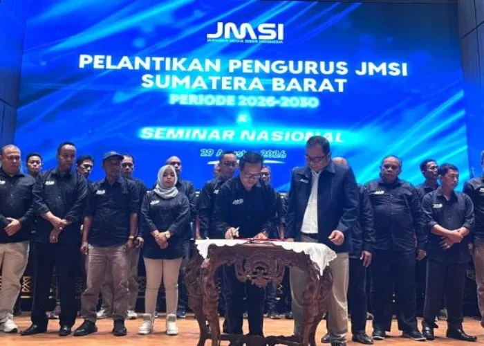 Dilantik jadi Ketua JMSI Sumbar, Aguswanto: Media tak Boleh Terjebak Hanya Mengejar Trafik dan Jumlah Pembaca