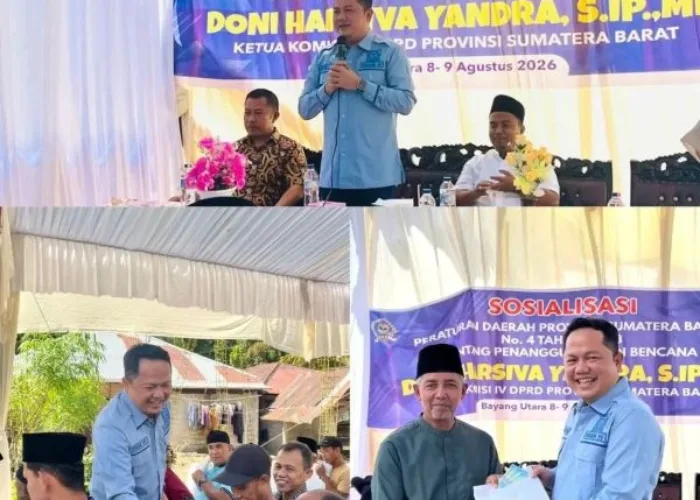 Doni Harsiva Yandra Sosialisasikan Perda Penanggulangan Bencana di Bayang Utara, Ajak Warga Tingkatkan Kesiapsiagaan