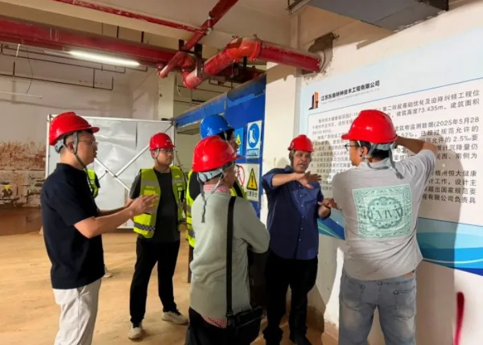 Insannul Kamil Tinjau Langsung Teknologi Koreksi Gedung Tinggi yang Miring di Guangxi