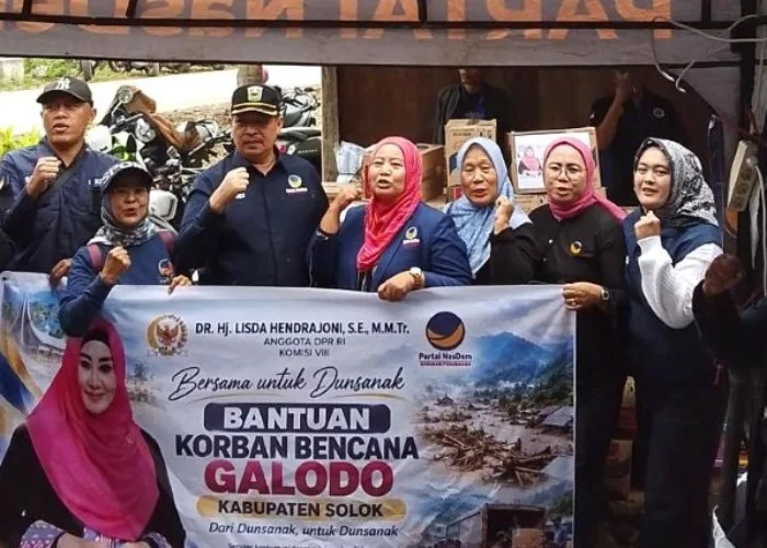 Galodo Hantam Solok, Garnita NasDem Sumbar Salurkan Bantuan dan Toren Air 1.000 Liter